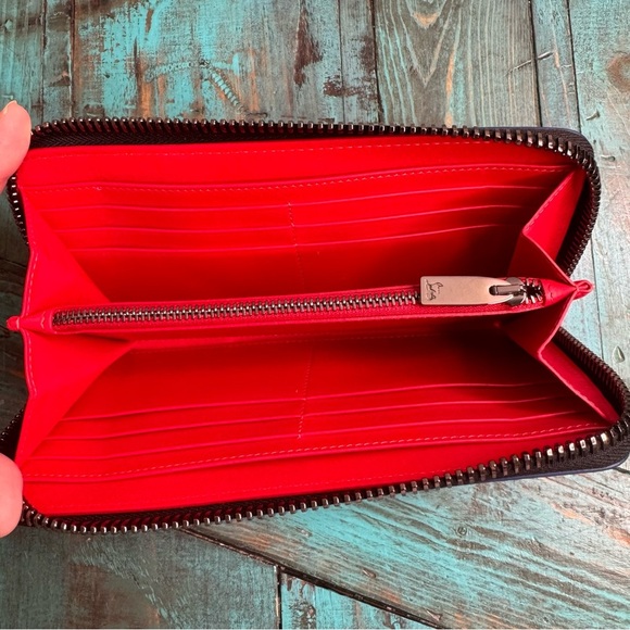 Christian Louboutin Panettone Wallet - Grained Calf Leather Loubinthesky Spikes - Picture 9 of 14